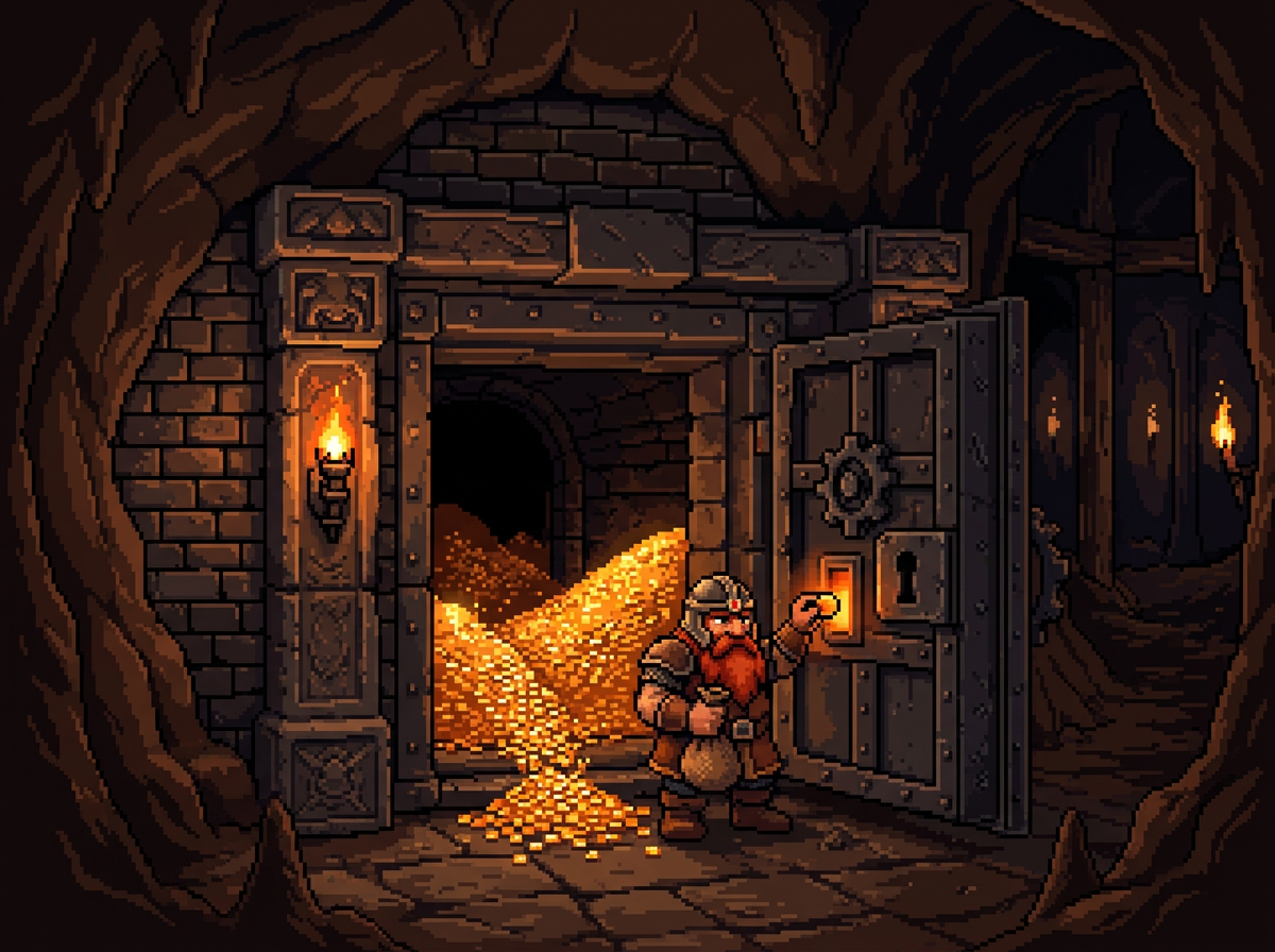Dwarven vault receiving tokens